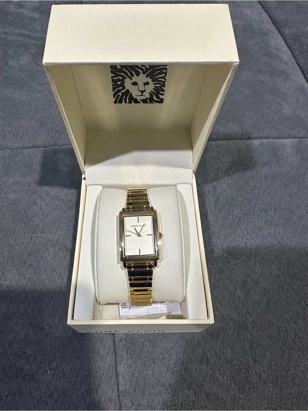 Anne Klein Gold Rectangular Bracelet Watch